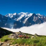 vue sur pics enneigés