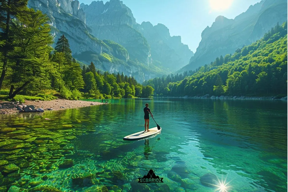paddle lac à la montagne