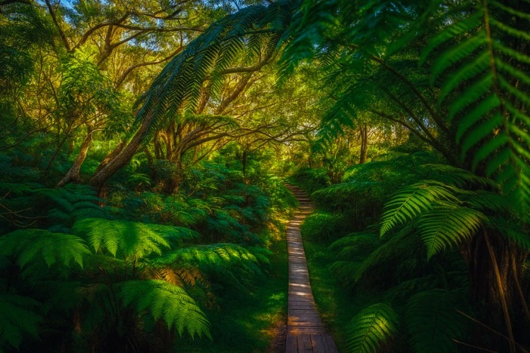 sentier dans la for&ecirc;t de B&eacute;louve
