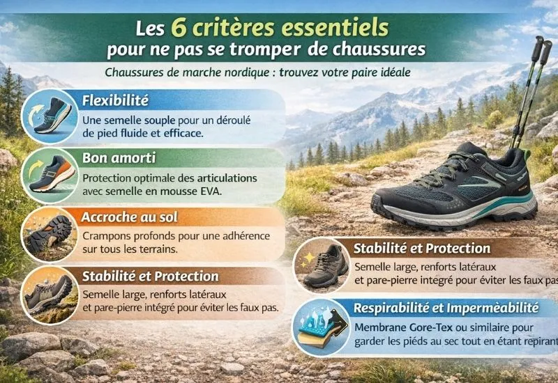 infographie sur les 6 crit&egrave;res pour s&eacute;lectionner ses chaussures
