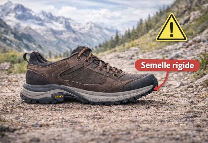 Chaussures de randonn&eacute;e avec semelle rigide