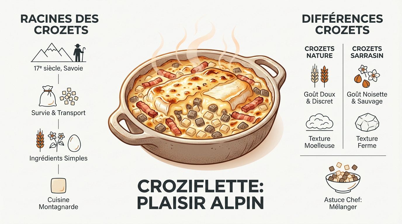 Plat de croziflette savoyarde au reblochon