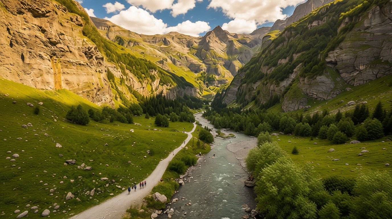 Marcher vers le bout du monde au c&oelig;ur du vallon