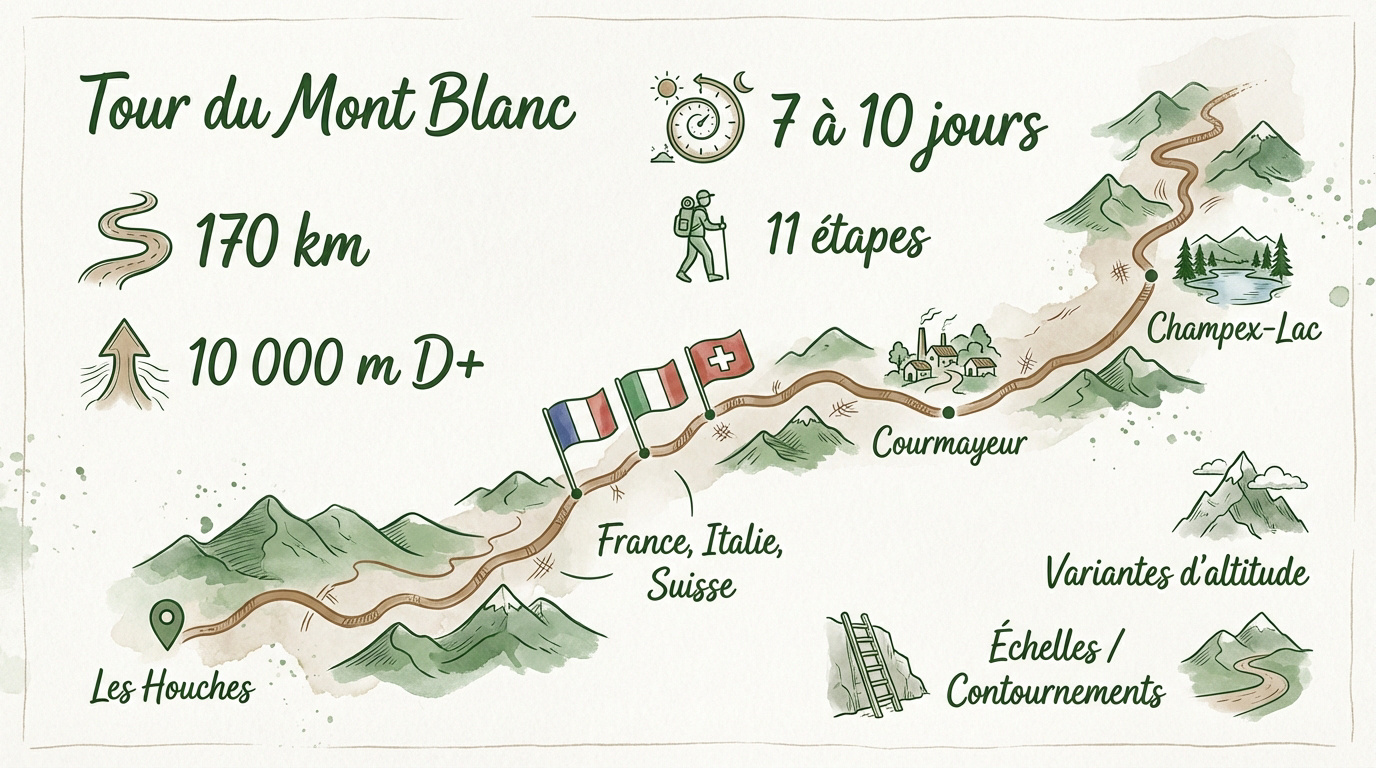 Infographie chiffres cl&eacute;s Tour du Mont Blanc