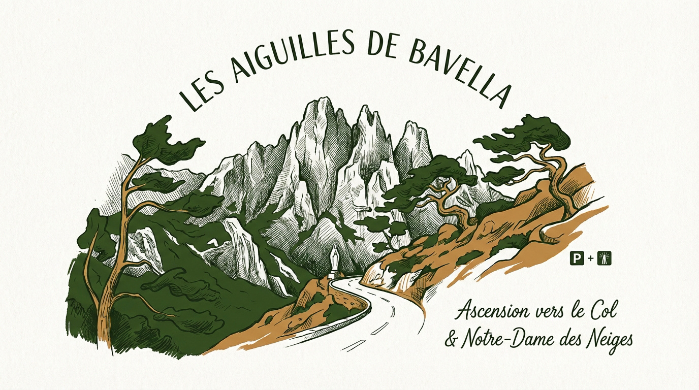 Vue panoramique sur les aiguilles de Bavella depuis la route du col