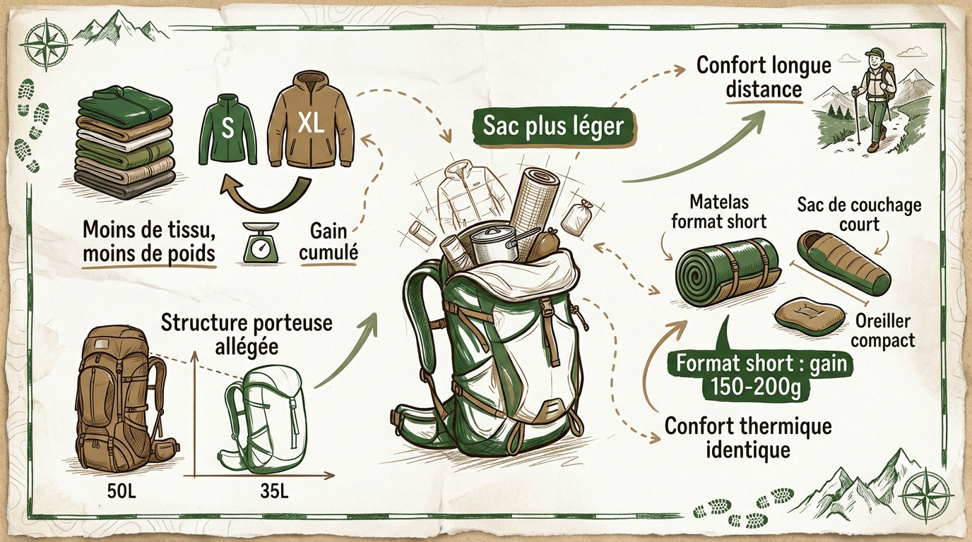 Équipement de randonnée compact et léger pour petit gabarit