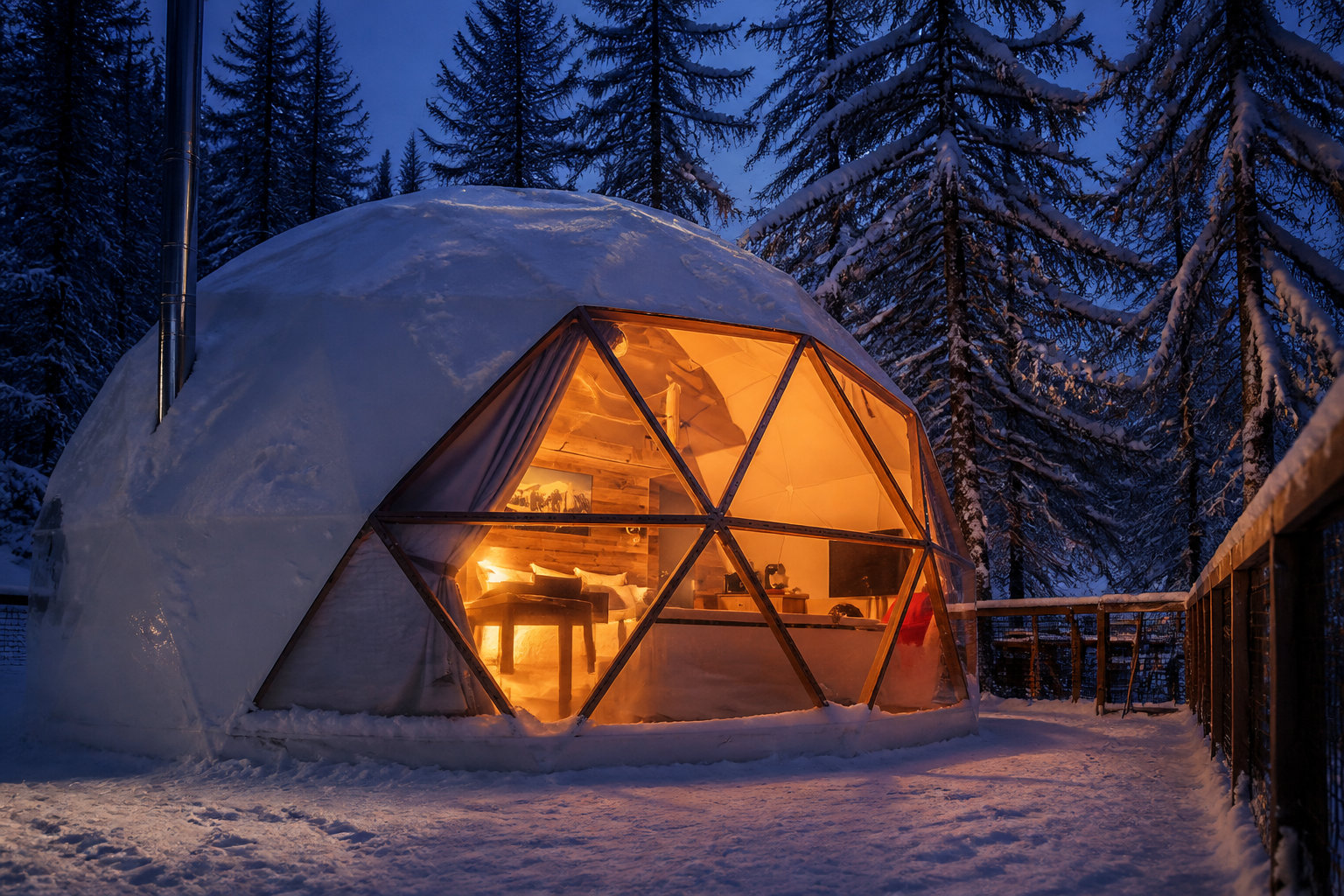 Alpin d'Hôme aux Orres : dômes géodésiques et spa privé